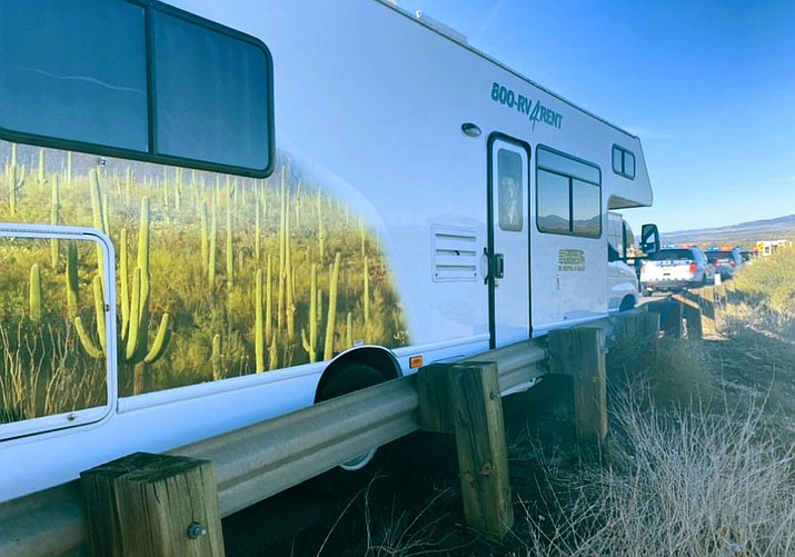 Law enforcement used spiked stop sticks to stop a stolen RV on Interstate 40 Nov. 15.  (Photo/Yavapai County Sheriff's )