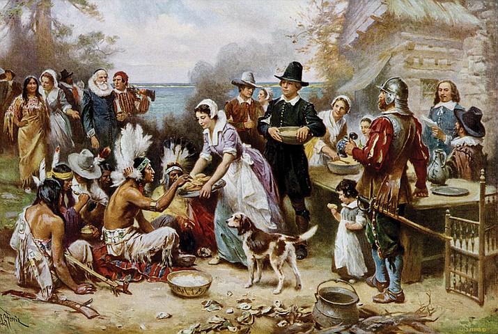 "The First Thanksgiving," painting by Jean Leon Gerome Ferris.