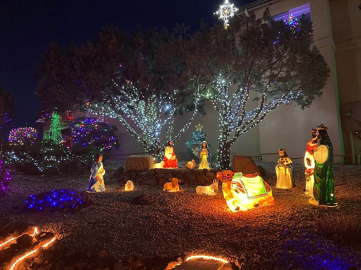 The Nativity scene at the home of Bill and Glenna Davis, first-place winners in the 2020 Courier Cares Christmas Lighting Contest, 3883 Twisted Trails in Yavapai Hills, Prescott. (Doug Cook/Courier file)