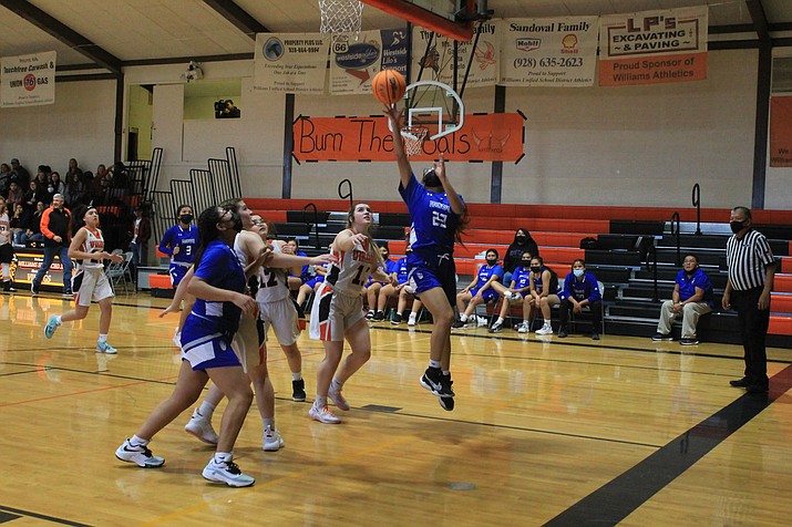 The Hopi Lady Bruins face the Williams Vikings Dec. 2 during the 24th annual Route 66 Holiday Basketball Classic in Williams, Arizona. (Wendy Howell/NHO