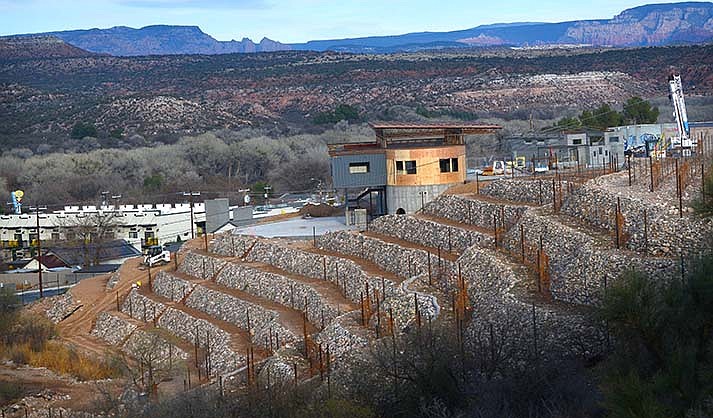 Verde Valley businessman James Keenan’s new winery and vineyard rises from a pile of dirt in Old Town Cottonwood. (Verde Independent/Vyto Starinskas)