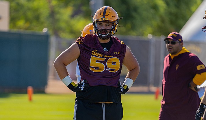 ASU offensive lineman Marco Salas hopes to leave behind his own legacy. As a Mexican American, Salas experienced firsthand the stark difference between having a Hispanic coach whom he can relate to and having a coach of a different background. (Photo by Julian Rosa/Cronkite News)