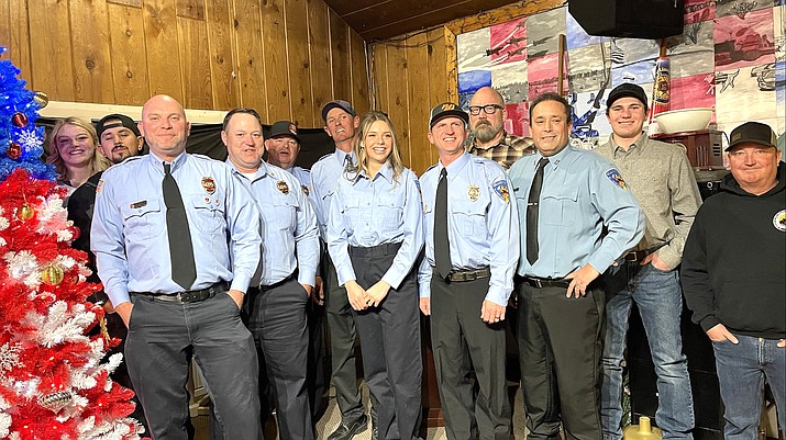 Members of Williams Volunteer Fire Department attend the 2021 Christmas party Dec. 11 at the American Legion in Williams. (Abbigaile Urioste/WGCN)