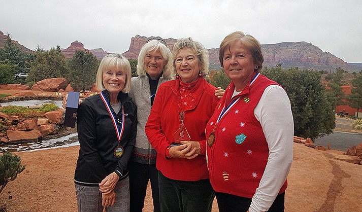 Championship winners (from left) Phyllis Halprin, LeeAnn Morgan, Marion Maby and Donna Cantello. (Courtesy)