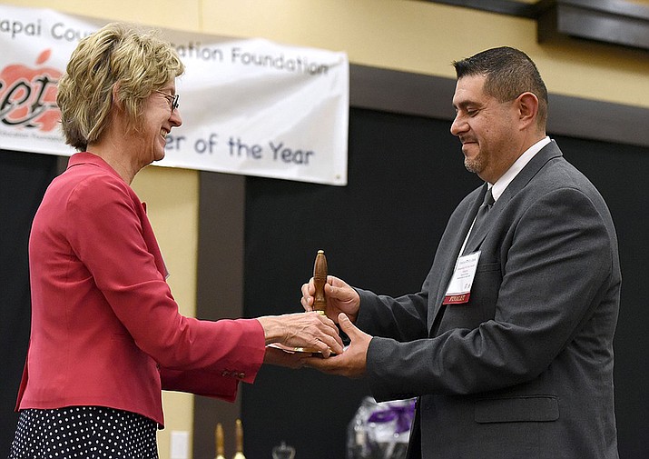 Francisco Ortiz y Davis, shown accepting a Teacher of the Year Runner Up Award in 2016, is the new Prescott High School Career and Technical Education Director.  (Courier file photo)