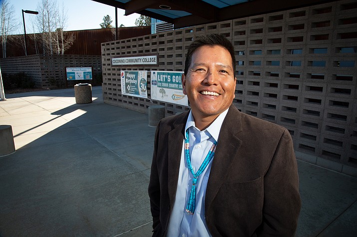 Brian Francis, manager for the Strengthening Indigenous Student Success project at Coconino Community College, stands outside the Lone Tree Campus, where one of the project’s Native American Success Centers will be located. The project was made possible after CCC was awarded a $2.1 million, five-year Native American-Serving Nontribal Institution grant from the U.S. Department of Education. (Photo/Larry Hendricks)