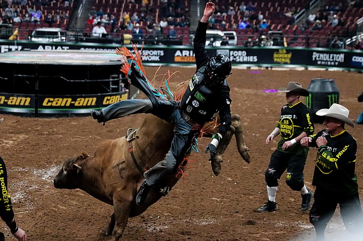 Cody Jesus, who is ranked No. 19 in the world by Professional Bull Riders, is grateful for the support of the Navajo community, even at national events. (Marlee Smith/Cronkite News, File)