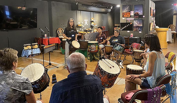 Sabina Sandoval drumming (Arts Academy of Sedona/Courtesy)