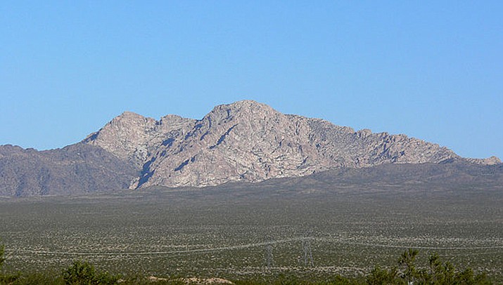 A bill will be introduced in the U.S. House to designate a new national monument that would include Spirit Mountain, pictured here, which is northwest of Laughlin, Nevada. (Photo by Stan Shebs, cc-by-sa-3.0, https://bit.ly/3A49OQ0