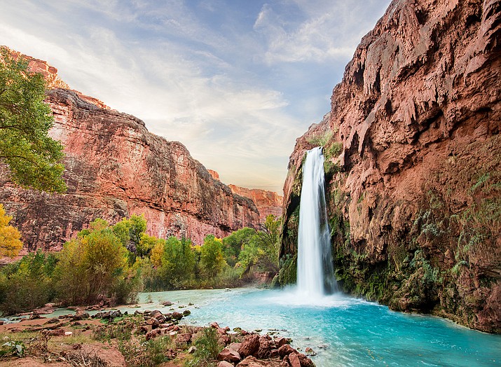 The Havasupai Reservation is located at the bottom of the Grand Canyon. It is known around the world for its turquoise waters and waterfalls. (Photo/Adobe Stock)