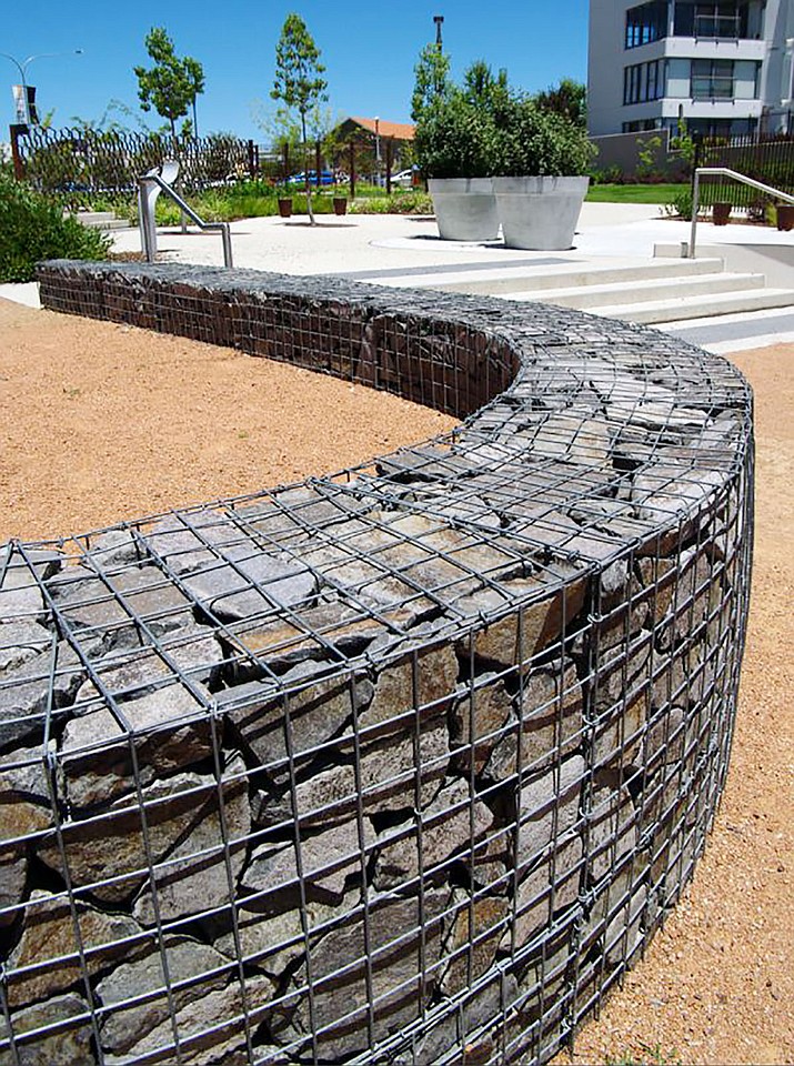 An example of gabions, pictured here on Yavapai College’s Prescott campus. (Courier file photo)