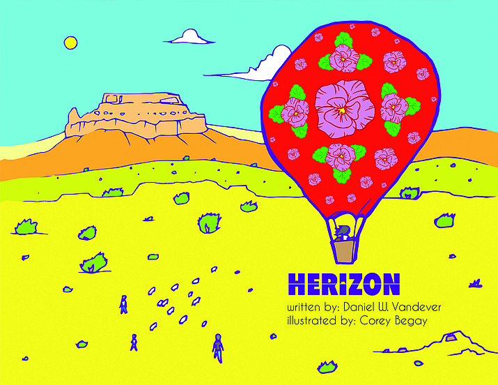 'Herizon' is a story of female empowerment and intergenerational strength. It details the journey of a Diné girl as she helps retrieve her grandmother’s sheep. ('Herizon' book illustration Corey Begay)