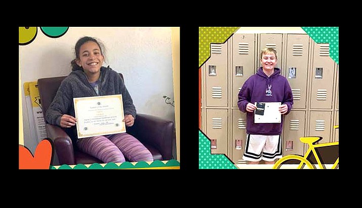 Isabelle and Brandon were selected as the Maine Consolidated School students of the month for January. (Photo/MCSD)