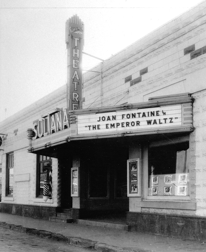 The Emperor Waltz was being shown at the Sultana Theatre in Williams in this 1940's photo. (Photo/Williams Historic Photo Archive)