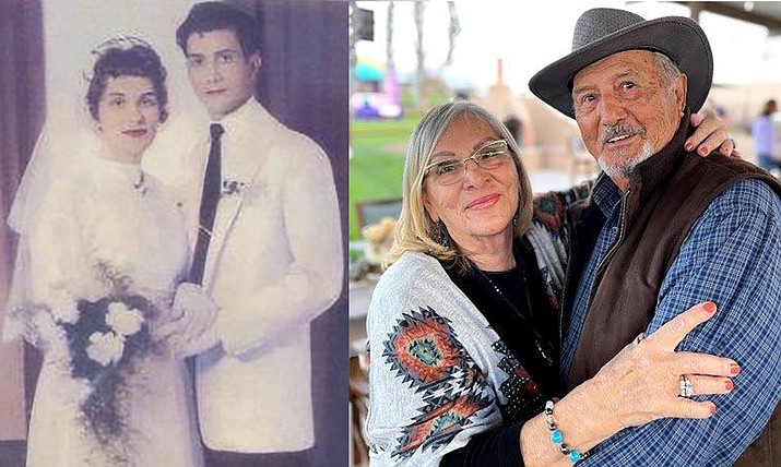 Robert and Lilo Baca will be celebrating their 65th wedding anniversary on Feb. 23, 2022. The couple is shown then and now. (Courtesy photos)