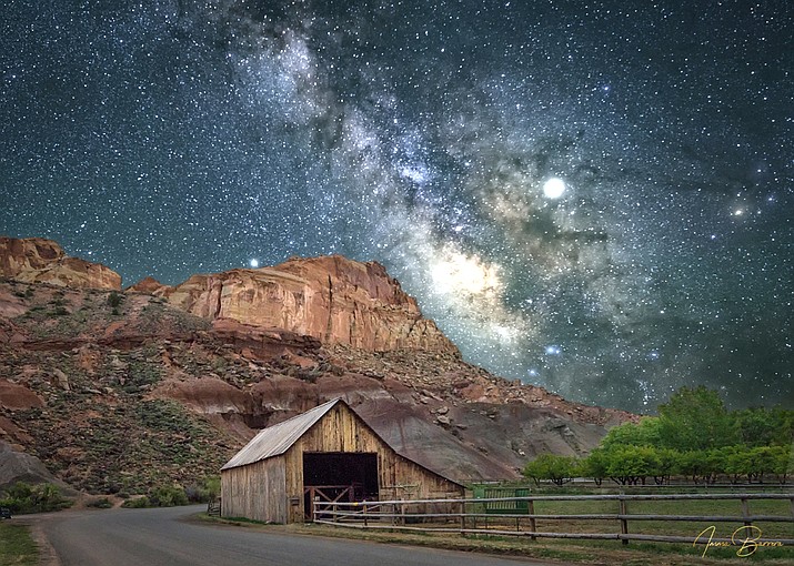 A night sky is photographed at Capitol Reef National Park by future Grand Canyon Astronomer in Residence Imma Barrera. Barrera will be at the South Rim April 28-May 23. (Photo courtesy of Imma Barrera)