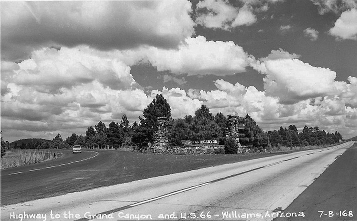 A pre-Interstate 40 photo of the intersection of Route 66 and State Route 64. (Photo/Williams Historic Photo Archive)