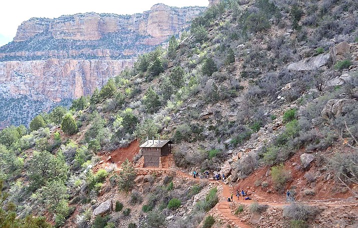 The mile and a half toilet facility on the Bright Angel Trail will be closed March 18-April 6. (Photo/NPS)