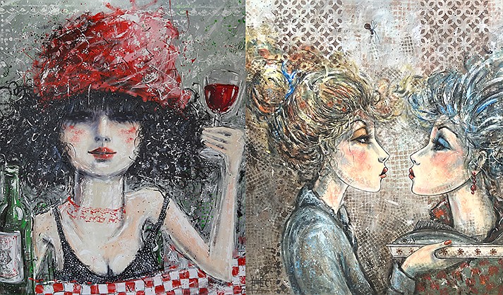 Little Red Ridinghood (left) and Served Cold, by Theo. (Courtesy of Paydar’s Rumi Tree Art Gallery)