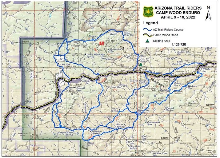 Arizona Trail Riders Camp Woof Enduro map for 2022 race. (Prescott National Forest/Courtesy)