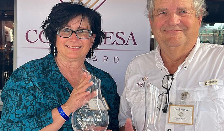 Emil and Cynthia Molin were awarded one of Arizona’s highest wine awards, winning the Governor’s Cup in the 2022 AZCentral Arizona Wine Competition. (Photo courtesy Emil and Cynthia Molin)
