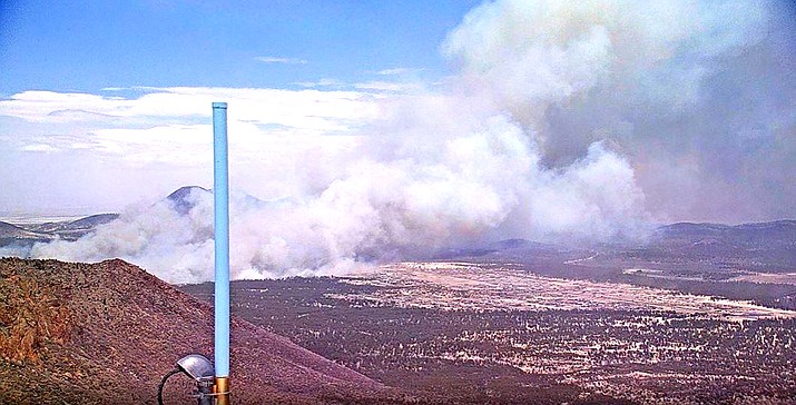 The Tunnel Fire near Flagstaff is at 6,000 acres and is rapidly spreading northeast because of high winds. Evacuations have been ordered. (Photo/CCSO)