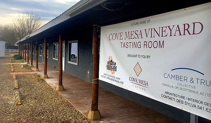 The Cornville Plaza may become a tasting room for Cove Mesa Vineyard, which is taking its ask to the county this week. (The Verde Independent/Vyto Starinskas)