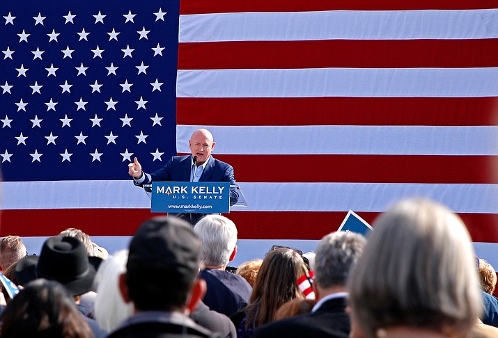 Sen. Mark Kelly, D-Ariz., who raised more than $101 million for his 2020 election to finish the term of the late Sen. John McCain, is raising funds at an equally vigorous clip for reelection this fall. With more than seven months to Election Day, Kelly had raised almost $39 million. But analysts say he still faces a tough challenge in Arizona. (Meg Potter/Cronkite News, file)