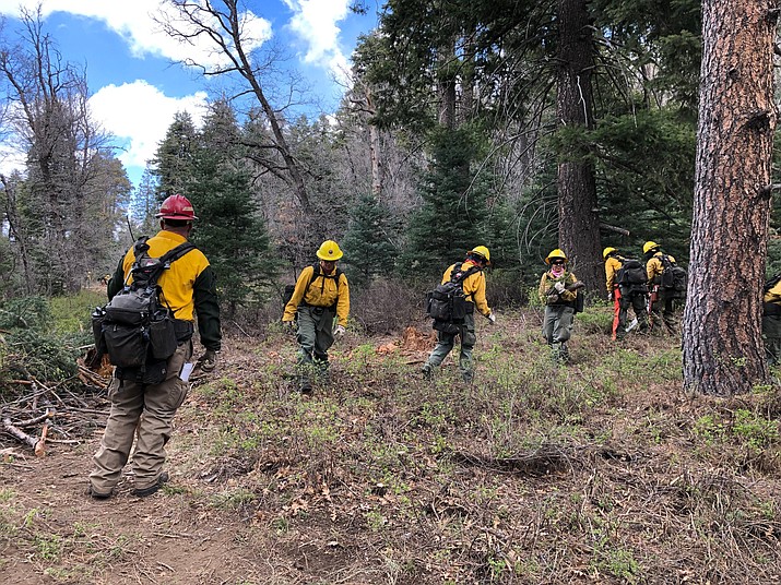 Firefighters dig a line on the Crooks Fire south of Prescott, Arizona April 24. (Photo/Inciweb)