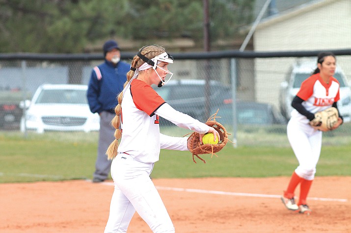 The Lady Vikings beat St. Michaels Lady Cardinals April 22 at home. (Loretta McKenney/WGCN)