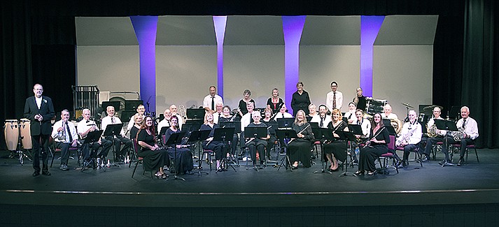 Cottonwood Community Band, shown on stage in 2021, will have popular tunes and home-grown compositions at its May 1 spring concert in Camp Verde. (Courtesy photo)