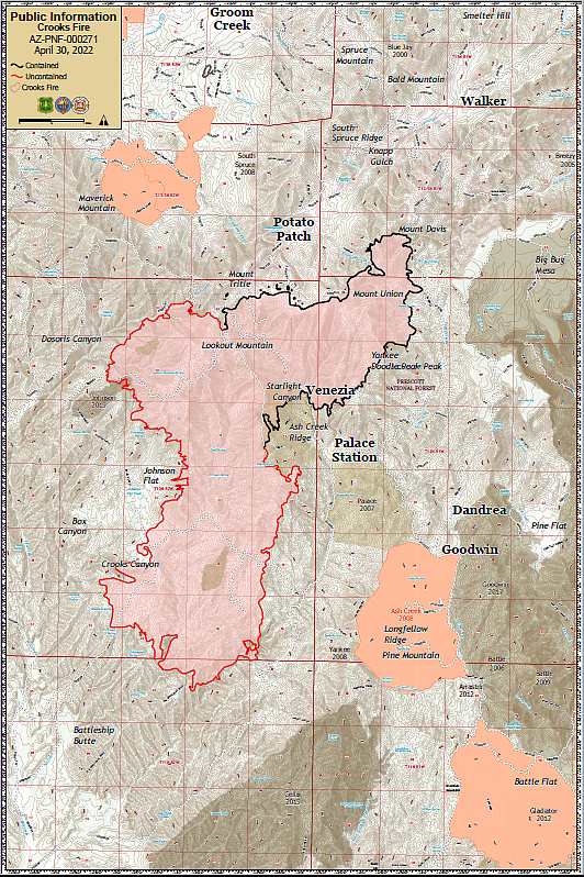 Crooks Fire slightly increases to over 9,300 acres but is 38% contained ...