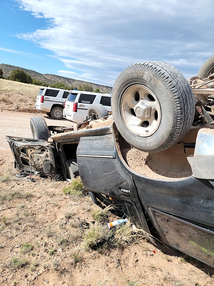 Yavapai County Sheriff’s Office responded to a rollover that claimed one on Perkinsville Road April 19. (Photo/YCSO)