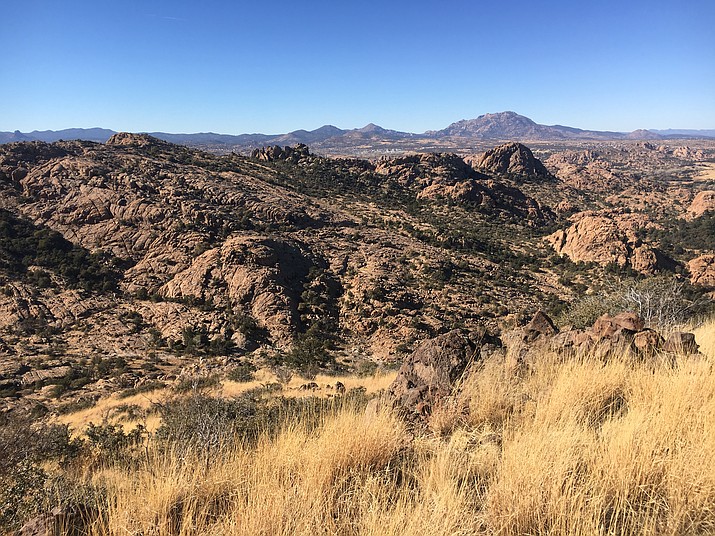 Preservation of a large parcel of land on and near Glassford Hill is the goal of a 10-year intergovernmental agreement that the Yavapai County Board of Supervisors approved on Wednesday, May 4, 2022. The land offers sweeping views of the surrounding community, including Granite Mountain in the distance. (Chris Hosking/Courtesy)