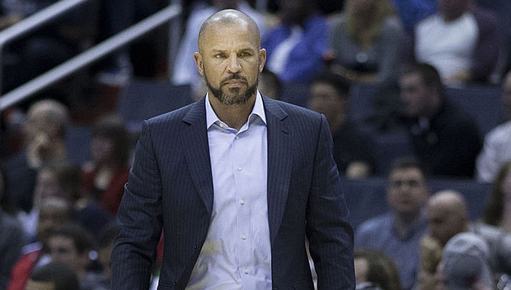 The Dallas Mavericks and head coach Jason Kidd will attempt to come back from a 2-0 deficit when they host the Phoenix Suns in game 3 of their second-round NBA playoff game on Friday, May 6. (Photo by  Keith Allison, cc-by-sa-2.0, https://bit.ly/393B1cw)