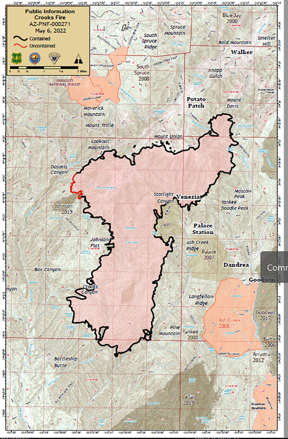 Crooks Fire remains 96 contained as of May 6, but residents, visitors warned about potential