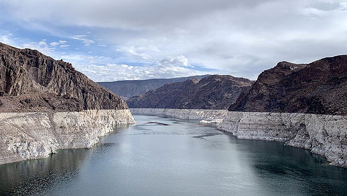 Bodies have been discovered in Lake Mead as the water level continues to fall, bringing back questions of mob murders in nearby Las Vegas. The lake is pictured near Hoover Dam in 2021. (Photo by APK, cc-by-sa-4.0, https://bit.ly/3ytmEsv)
