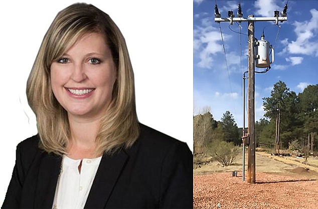 In addressing public bodies in Northern Arizona, Mackenzie Rodgers has shown the APS example of clearing vegetation from around electrical infrastructure.