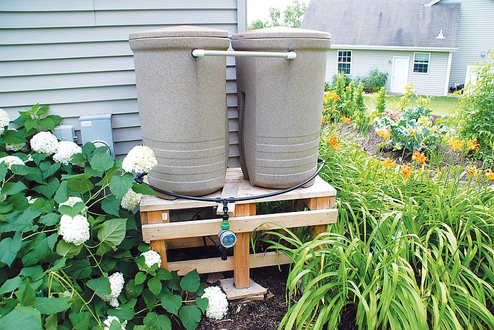Elevate your rain barrel for easier access to the spigot for filling containers and to speed water flow with the help of gravity. (MelindaMyers.com/Courtesy)