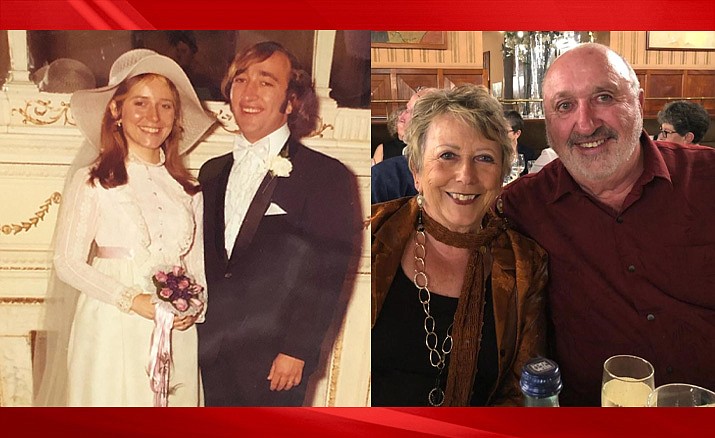 Charlene (Charley) and Frank Arruda of Prescott were married on April 29, 1972 in Plymouth, Pennsylvania. The couple is shown then and now. (Courtesy photos)