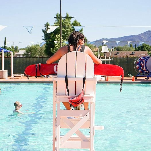 A Mountain Valley Splash pool lifeguard watches swimmers. The pool is scheduled to open for the summer on May 28, 2022. (Town of Prescott Valley/Courtesy file photo)
