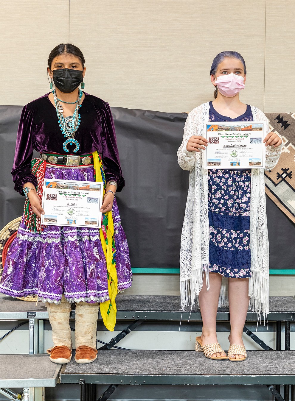 Navajo language students of the month. (Photo/Sara Hoanie)