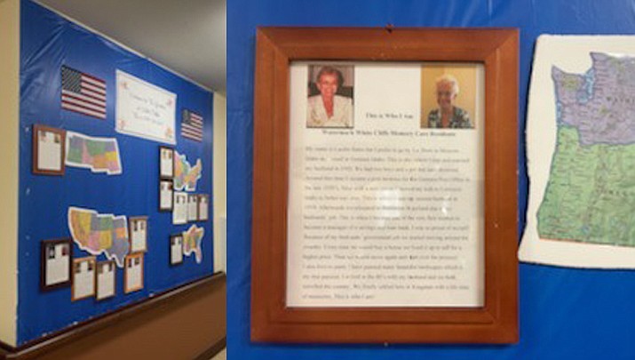 The Memory Care Wall at White Cliffs Senior Living gives bios of residents suffering from dementia, and serves as a reminder that Alzheimer’s cannot erase individual lives and accomplishments. (Courtesy photos)