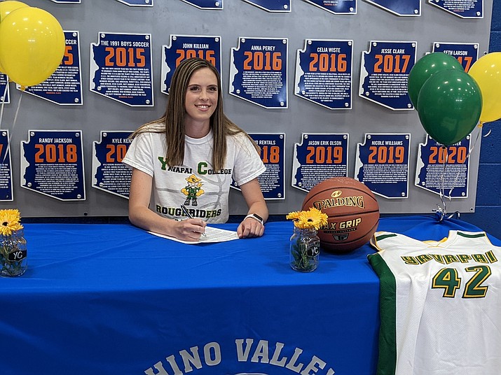 Abigail Polacek, a senior basketball standout from Chino Valley High School, recently signed her letter of intent to play for Yavapai College’s new women’s basketball team next season. (Marty Campitelli/Courtesy)