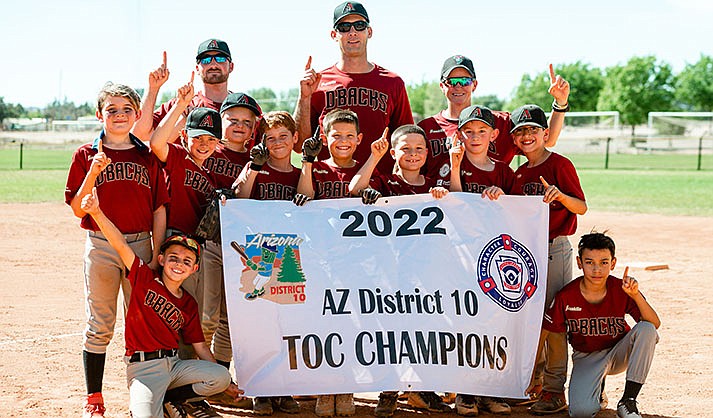 The top Camp Verde Little League Minor A team won the Arizona District 10 Tournament of Champions June 5, 2022, in Chino Valley, defeating Prescott Valley in the championship game, 15-5. (Photo by Michelle Lee Photography)
