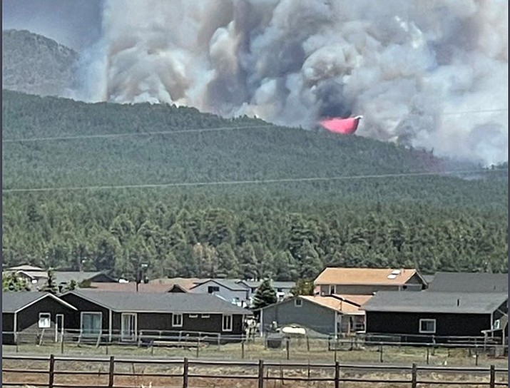 An airtanker drops retardant on the Pipeline Fire. (Photo/Coconino NF)