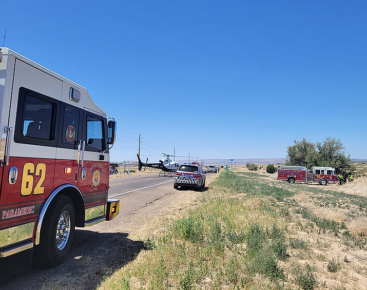 Single-vehicle rollover on Hwy 89 on June 17, 2022 in Chino Valley. (CVPD/Courtesy)