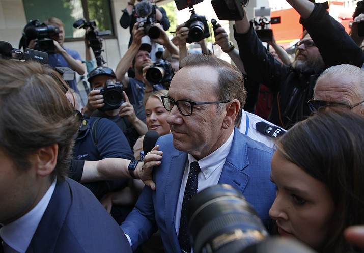 Actor Kevin Spacey arrives at the Westminster Magistrates court in London, Thursday, June 16, 2022. Spacey is appearing in a court in London on Thursday after he was charged with sexual offenses against three men. The 62-year-old Spacey is accused of four counts of sexual assault and one count of causing a person to engage in penetrative sexual activity without consent. (David Cliff/AP)