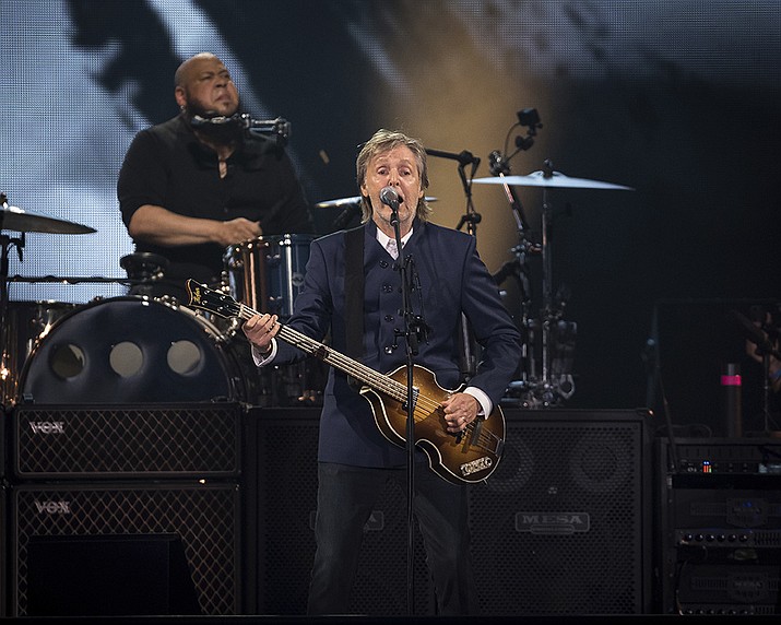 Paul McCartney performs during his "Got Back" tour Thursday, June 16, 2022, at MetLife Stadium in East Rutherford, N.J. (Photo by Christopher Smith/Invision/AP)