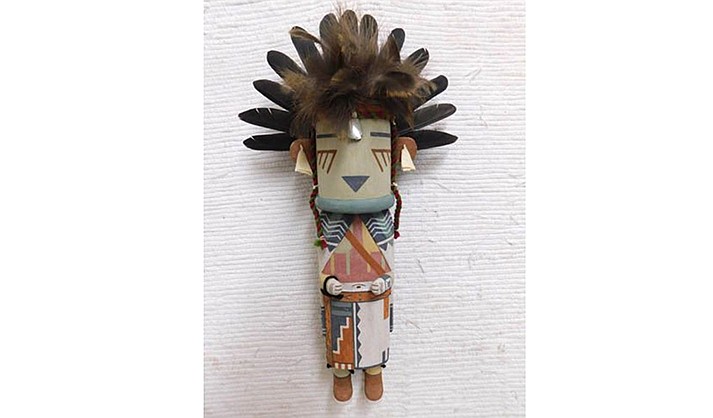 Old Style Hopi Silent Warrior Traditional Dancer Katsina Doll by Ryon Polequaptewa.